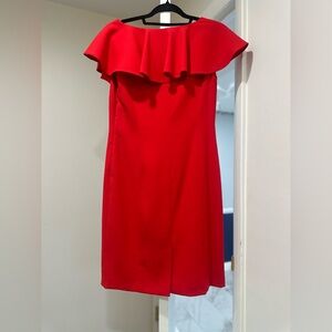 Tahari red cocktail dress